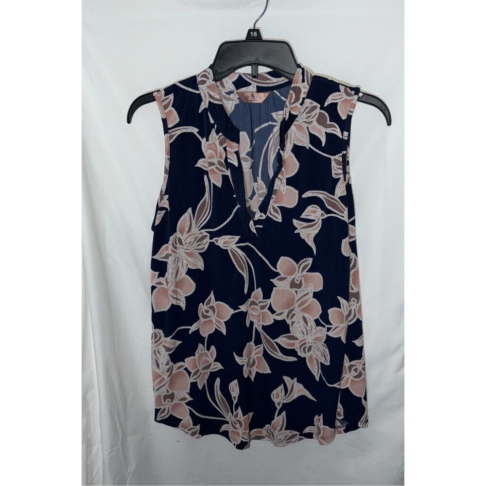 SJS Size Large Floral Print Sleeveless Top